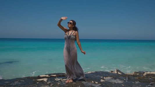 Silver see-through dress with Crystal Braids