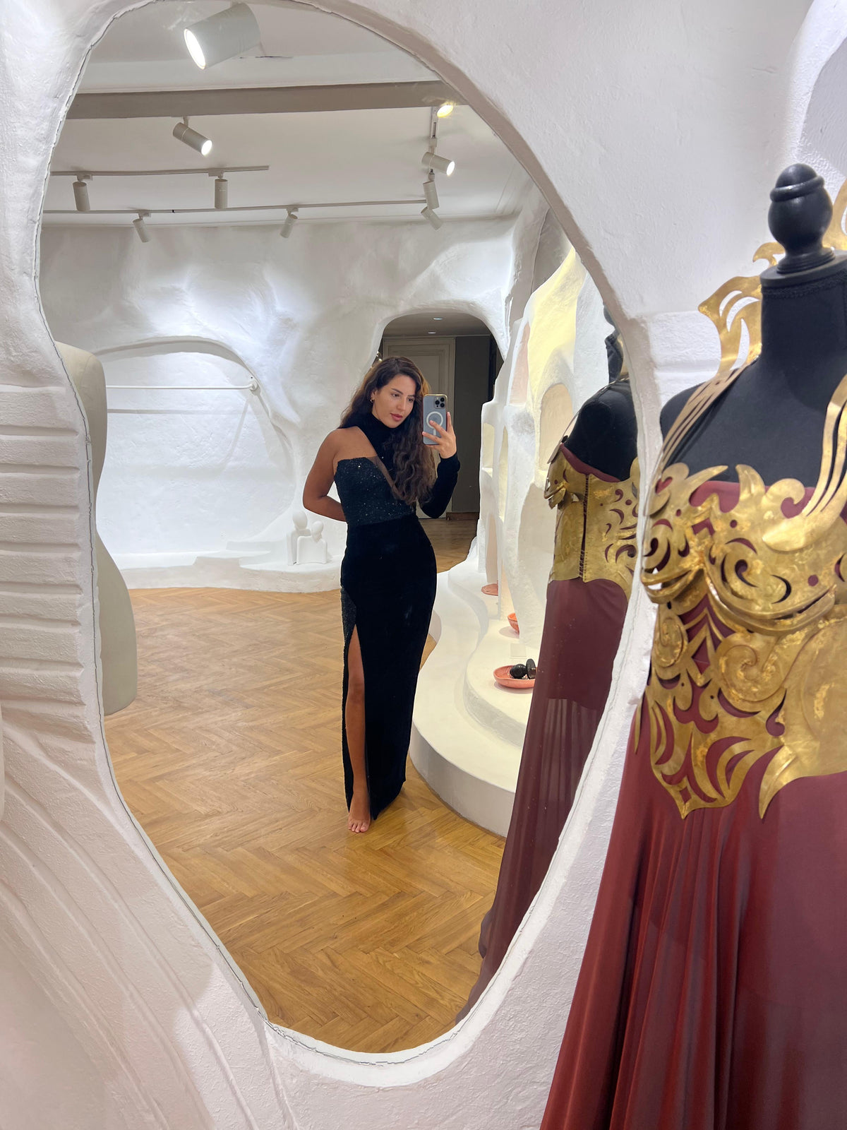 The Assymetrical Black velvet dress