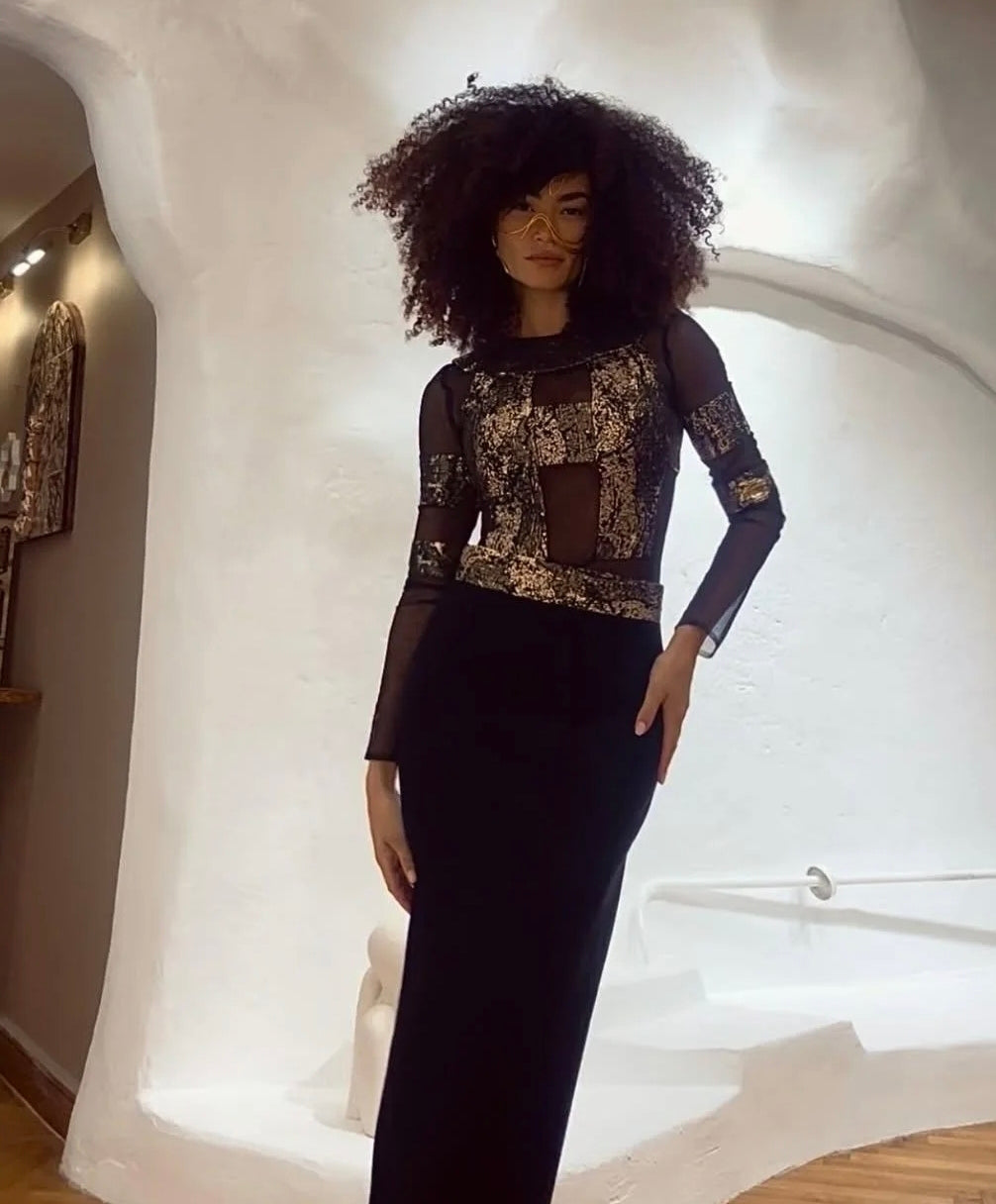 The Gold - Black Brocade set