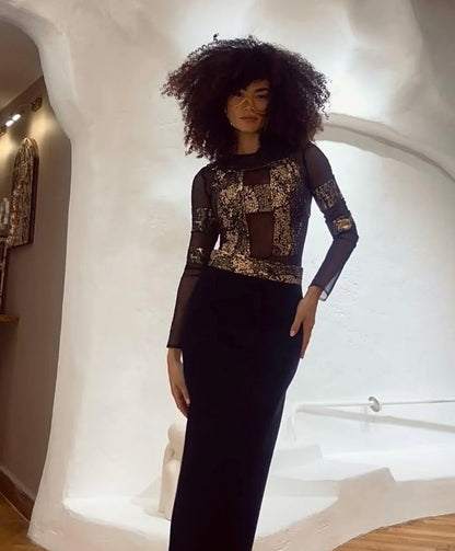 The Gold - Black Brocade set